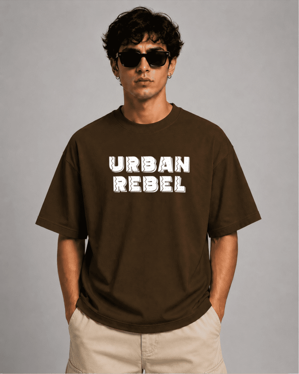 Urban Rebel Broken Society 240 GSM Oversized T-Shirt Front View